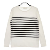 UNITED ARROWS ボーダーコットン 1513-699-3014 セーター ニット ホワイト ブラック レディース ユナイテッドアローズ【中古】5-0402M∞