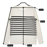 UNITED ARROWS ボーダーコットン 1513-699-3014 セーター ニット ホワイト ブラック レディース ユナイテッドアローズ【中古】5-0402M∞