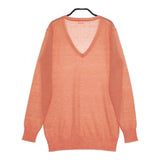 three dots ウール Vネック セーター ニット サーモンピンク レディース スリードッツ【中古】4-1217T♪