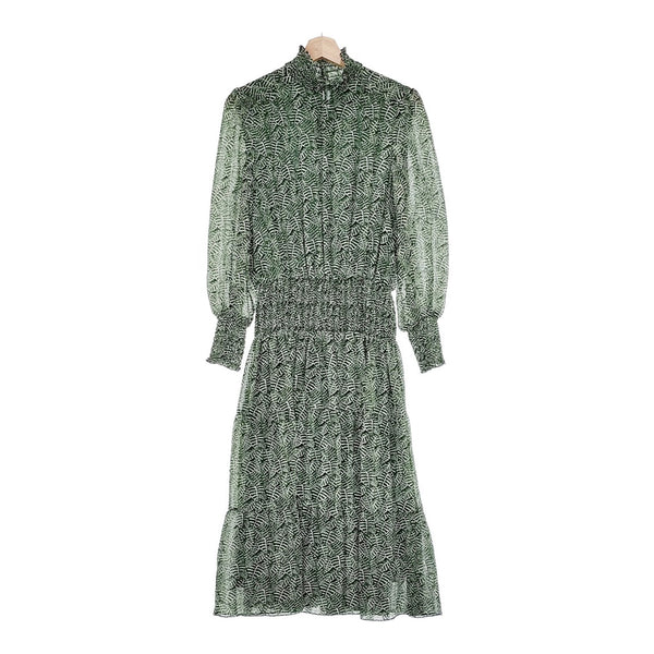 Brooks Brothers シャーリング サイズ2 ワンピース グリーン ホワイト レディース ブルックスブラザーズ【中古】4-1214M♪