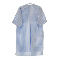 JIL SANDER NAVY イタリア製 コットン 34 ロングシャツ 半袖 ストライプ プルオーバー ワンピース ブルー ホワイト レディース ジルサンダーネイビー【中古】5-0702S∞