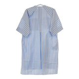 JIL SANDER NAVY イタリア製 コットン 34 ロングシャツ 半袖 ストライプ プルオーバー ワンピース ブルー ホワイト レディース ジルサンダーネイビー【中古】5-0702S∞