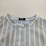 JIL SANDER NAVY イタリア製 コットン 34 ロングシャツ 半袖 ストライプ プルオーバー ワンピース ブルー ホワイト レディース ジルサンダーネイビー【中古】5-0702S∞