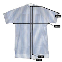 JIL SANDER NAVY イタリア製 コットン 34 ロングシャツ 半袖 ストライプ プルオーバー ワンピース ブルー ホワイト レディース ジルサンダーネイビー【中古】5-0702S∞