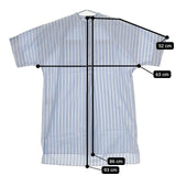JIL SANDER NAVY イタリア製 コットン 34 ロングシャツ 半袖 ストライプ プルオーバー ワンピース ブルー ホワイト レディース ジルサンダーネイビー【中古】5-0702S∞