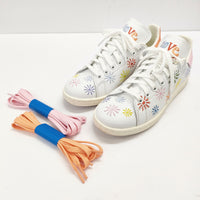 adidas Pride Pack Love Unites 花刺繍 サイズ24cm スニーカー ホワイト 多色 レディース アディダス【中古】5-0223G◎