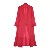 humoresque gown シルクガウン ES2501A サイズM ローブ 定価68000円 コート レッド レディース ユーモレスク【中古】4-1214M♪