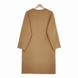 COMPTOIR DES COTONNIERS ウールカシミヤ ノーカラー コート キャメル レディース コントワーデコトニエ【中古】4-1217T♪