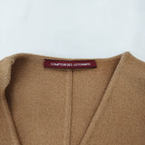 COMPTOIR DES COTONNIERS ウールカシミヤ ノーカラー コート キャメル レディース コントワーデコトニエ【中古】4-1217T♪