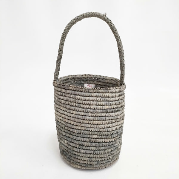 Le Voyage en Panier バケツ かごバッグ グレー レディース ルボヤージュエンパニア【中古】5-0605M◎