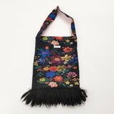 ANTIPAST 花柄 ジャガード フリンジ ミニバッグ トートバッグ ブラック 多色 レディース アンティパスト【中古】5-0707G◎