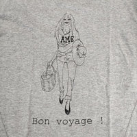 AMERICANA bon voyage コットン 長袖Ｔシャツ カットソー ロンＴ グレー レディース アメリカーナ【中古】5-0204M∞