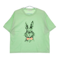 ALL HOURS オールアワーズ うさぎ コットン 半袖Ｔシャツ カットソー ライトグリーン レディース【中古】5-0521S∞