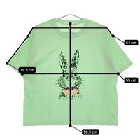 ALL HOURS オールアワーズ うさぎ コットン 半袖Ｔシャツ カットソー ライトグリーン レディース【中古】5-0521S∞