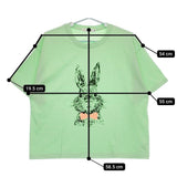 ALL HOURS オールアワーズ うさぎ コットン 半袖Ｔシャツ カットソー ライトグリーン レディース【中古】5-0521S∞