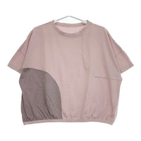 pas a pas 切替 短丈 後染め 半袖Ｔシャツ カットソー ピンク レディース パスアパス【中古】5-0521S∞