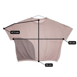 pas a pas 切替 短丈 後染め 半袖Ｔシャツ カットソー ピンク レディース パスアパス【中古】5-0521S∞