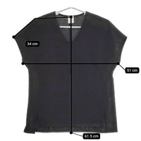 PUPULA Vネック プルオーバー 半袖Ｔシャツ カットソー ブラック レディース ププラ【中古】5-0521S∞