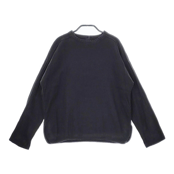 a+koloni コットンリネン プルオーバー ブラウス シャツ ブラック レディース コロニー【中古】5-0312M∞