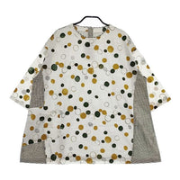 pas a pas ドット ギンガムチェック チュニック ブラウス シャツ キナリ グレー レディース パスアパス【中古】5-0402M∞