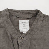 maison de SOIL HOMME コットンリネン バンドカラー インド製 サイズ1 長袖シャツ グレー系 メンズ メゾンドソイル【中古】6-0320M♪