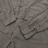 maison de SOIL HOMME コットンリネン バンドカラー インド製 サイズ1 長袖シャツ グレー系 メンズ メゾンドソイル【中古】6-0320M♪