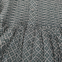 maison de SOIL ピンタック COTTON REPETITIONAL FLOWER BLOCK PRINT インド製 ワンピース 23AW グリーン メゾンドソイル【中古】4-1214M♪