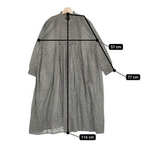 maison de SOIL ピンタック COTTON REPETITIONAL FLOWER BLOCK PRINT インド製 ワンピース 23AW グリーン メゾンドソイル【中古】4-1214M♪
