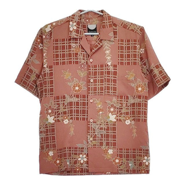 Samrai ALOHA サムライアロハ シルク着物生地使用 一点物 アロハシャツ 半袖シャツ ピンク メンズ【中古】5-0519S∞