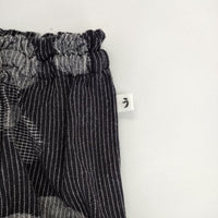 うなぎの寝床 もんぺ ドット ストライプ ウエストゴム イージー パンツ グレー レディース うなぎの寝床【中古】5-0204M∞