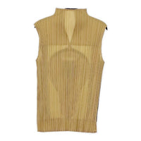 PLEATS PLEASE ISSEY MIYAKE 電球プリント プリーツ PP31-JK741 ノースリーブ Ｔシャツ カットソー ベージュ レディース プリーツプリーズ【中古】5-0702S∞