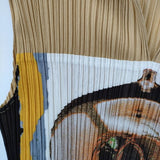 PLEATS PLEASE ISSEY MIYAKE 電球プリント プリーツ PP31-JK741 ノースリーブ Ｔシャツ カットソー ベージュ レディース プリーツプリーズ【中古】5-0702S∞