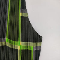 PLEATS PLEASE ISSEY MIYAKE プリーツ チェック柄 PP64JK541 キャミソール ノースリーブ Ｔシャツ カットソー グリーン レディース プリーツプリーズ【中古】5-0702S∞