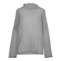 PLEATS PLEASE ISSEY MIYAKE ハイネック プリーツ PP61-FK302 長袖Ｔシャツ カットソー ロンＴ グレー レディース プリーツプリーズ【中古】5-0220M∞