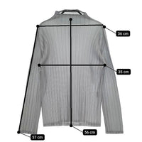 PLEATS PLEASE ISSEY MIYAKE ハイネック プリーツ PP61-FK302 長袖Ｔシャツ カットソー ロンＴ グレー レディース プリーツプリーズ【中古】5-0220M∞