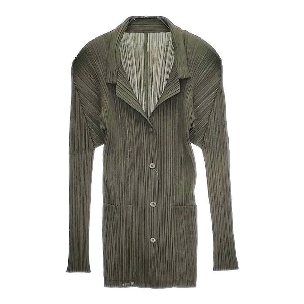 PLEATS PLEASE ISSEY MIYAKE 4Bジャケット プリーツ PP63-JD411 ジャケット カーキ レディース プリーツプリーズ【中古】5-0220M∞