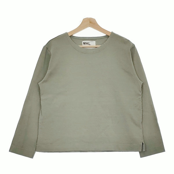 MHL. DRY COTTON JERSEY 定価12100円 595-4269504 2 長袖Ｔシャツ カットソー ロンＴ 24SS グレー系 レディース エムエイチエル【中古】4-1230M♪