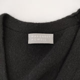 MARGARET HOWELL 578-3264002 MERINO CASHMERE カシミヤ スコットランド製 カーディガン 23AW ブラック マーガレットハウエル【中古】4-1223T♪