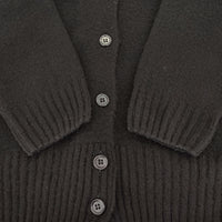 MARGARET HOWELL 578-3264002 MERINO CASHMERE カシミヤ スコットランド製 カーディガン 23AW ブラック マーガレットハウエル【中古】4-1223T♪