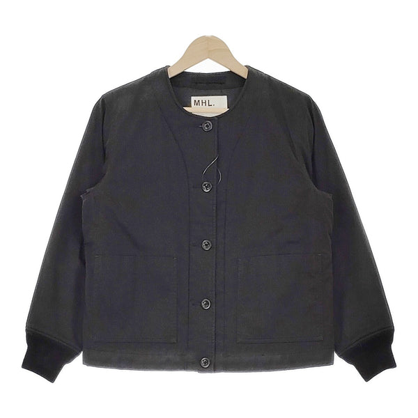 MHL. 595-8225505 サイズ3 DRY COTTON TWILL ノーカラー 中綿 ブルゾン ブラック レディース エムエイチエル【中古】4-1223T♪