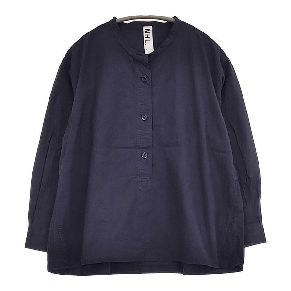MHL. 595-2253505 UPCYCLING COTTON 日本製 サイズ2 長袖シャツ 2022 ネイビー レディース エムエイチエル【中古】5-0728M△