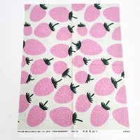marimekko PIENI MANSIKKA 約54cm×145cm イチゴ ファブリック 生地 生地 ライトグリーン ピンク レディース マリメッコ【中古】5-0217G◎
