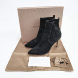 Gianvito Rossi BENNETT MID サイズ38 ハイヒール ブーティ ブラック レディース ジャンヴィトロッシ【中古】5-0109T◎