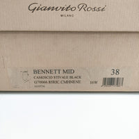 Gianvito Rossi BENNETT MID サイズ38 ハイヒール ブーティ ブラック レディース ジャンヴィトロッシ【中古】5-0109T◎