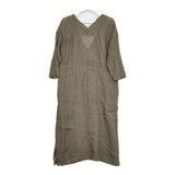 evam eva E211T123 カシュクール リネン ワンピース カーキ レディース エヴァムエヴァ【中古】5-0311M♪
