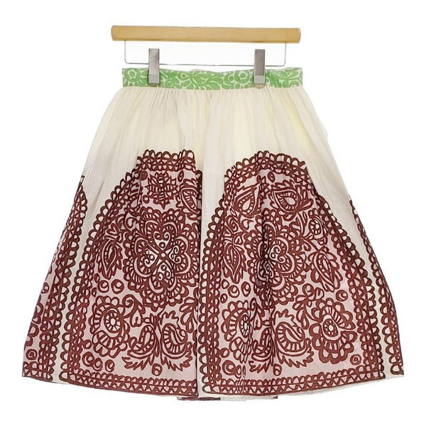 marimekko KAPSONI スカート ベージュ グリーン ブラウン レディース マリメッコ【中古】5-0403M∞