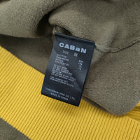 CABaN 59020402004 コットンカシミヤバイカラーVネックカーディガン 定価47300円 20AW カーキ イエロー レディース キャバン【中古】4-1230T♪