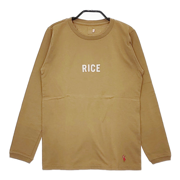 grown in the sun 未使用品 RICE EATER L/S TEE P キッズ 定価9000円 長袖Tシャツ ロンT ブラウン レディース グローンインザサン【中古】5-0209M♪