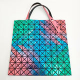 BAO BAO ISSEY MIYAKE ルーセント レインボー 定価95000円 トートバッグ プラチナム イリデセント バオバオイッセイミヤケ【中古】4-1230G♪