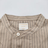 Phlannel ストライプ 半袖 バンドカラーシャツワンピ サイズ1 ワンピース ベージュ レディース フランネル【中古】5-0311S♪